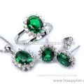 Emerald Jewellery Set With Ring Earring And Necklace